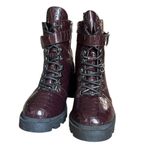 NWOT Sugar Womens Frannie Plum Crocodile Print Lace Up Combat Ankle Boots Purple Size 7.5 Photo 7