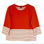 J.Crew  Nautical Crewneck Fleece Sweatshirt Red Cream Size Medium Photo 0