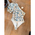 Free People NWT Somethin' 'Bout You Floral One Shoulder Bodysuit size Medium Photo 3