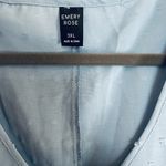 Emory Rose Size 3X Blue Swiss Dot Shirt Short Sleeve V Neck Lightweight Summery Photo 2