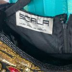 Scala Vintage 80s  silk embellished beaded sequin holiday party dress size medium Photo 6