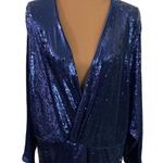 Anthropologie Twist-Front Sequin Plus Dress in navy size 20W Photo 7