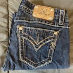 Miss Me Copper Embroidered Faux Flap Pocket Mid Rise Easy Skinny Size 28 Photo 1