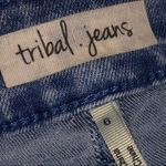 Tribal jean skirt with ruffled hem! Blue Size 6 Photo 4