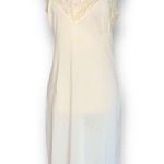 Vintage Loraine Full Slip Dress Satin Cream Lace Trimmed Chemise Lingerie Photo 12