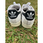 Adidas  Superstar White Black Striped Sneakers 9.5 Classic Streetwear Quiet Luxe Photo 5