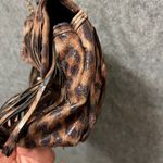 Chico's Animal Print Crossbody Bag Chain Strap Purse Faux Leather Fringe Photo 3