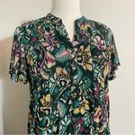 Ava & Grace Multicolor Paisley & Floral Lightweight Mesh Short Sleeve M Medium Green Photo 3