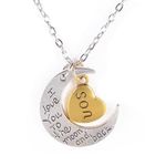 I LOVE YOU Dear Son Heart Pendant Necklace Multiple Photo 0
