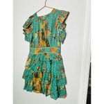 Ulla Johnson Marni Green Floral Ruffle Sleeves Tie Hourglass Mini Dress Size 14 Photo 6