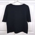 Anthropologie Postmark Medium Black Quilted Side Zip Classon Short Sleeve Top Photo 4