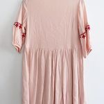 Embroidered Bohemian Tassel Baby Doll Dress Pink Photo 1