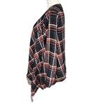 Torrid Women's 1X Flannel Drape Fringe Hem 3rd Piece Kimono Cardigan Multicolor Photo 3