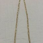 NWOT Adornia 18” Gold Brass Plate Paper Clip Necklace Photo 0