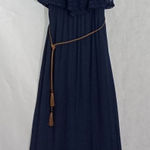 Trixxi  Women  Small Blue‎ with braided belt long tank top dress lace Photo 0
