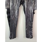 PINK - Victoria's Secret Pink Victoria’s Secret Silver Metallic Cutout Crop Leggings Workout‎ Gym Size M Photo 2