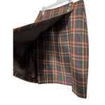 Vintage Michele Wool Blend Tartan Fringe Plaid School Girl Faux Wrap Skirt S Orange Photo 2