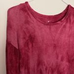 American Eagle  soft & sexy plush knit top shirt long sleeve red pink tie dye Sm Photo 1