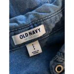 Old Navy  S Shirt Dress Chambray Pop Pull Over Blue Denim Long Sleeve Shift Mini Photo 6