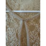 Vintage Sheer Glass Beaded Open Front Special Occasion Cardigan Sweater Small Photo 3