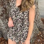 She + Sky Black Floral Playsuit Romper Size L Photo 7