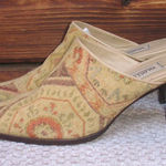 Matisse Tapestry Heeled Mules Shoes Tan Size 7 Photo 0