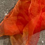 1950s Chiffon Nylon Bandana Scarf Orange Photo 3