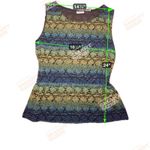 White Stag Size Large Ombre Stripe Gold Lined Dressy Blouse Photo 3