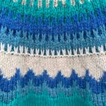 VTG 100% Wool Granola Cabin Core Fair Isle Nordic Sweater Blue Size M Photo 2