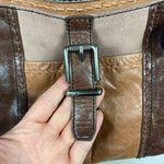 The Sak Crossbody Bag Brown Leather Suede Adjustable Strap Buckle Pockets Zip Up Photo 2