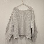 Free People  We The Free Cuddle V Neck Sweater Light Gray Photo 1