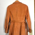 Vintage Samuel Robert Terracotta Orange Peach Suede Long Belted Coat Photo 12