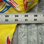 VTG 70s Loungees Shirt Womens 12/14 Yellow Parrot‎ Top Snap Cover Up Pocket USA Photo 4