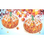 Pumpkin Earrings New Rhinestones Pierced Posts Thanksgiving Fall Festive Harvest Green Photo 2