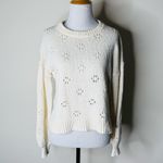 Madewell  Ivory Floral Pointelle Crewneck Sweater Photo 1