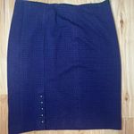 Nanette Lepore  Cassis Knit Pencil Skirt Purple Black Textured Size 14 Buttons Photo 4