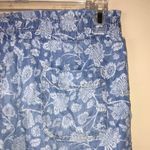 Knox Rose Women’s Floral Print Chambray Blue White Smocked Bow Tie Waist Shorts Photo 4