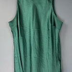 EXPRESS Teal Satin Crew Neck Sleeveless Blouse Size Large Photo 0
