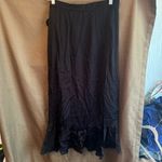 Lavender Brown NWT  Wrap Midi Skirt with Ruffle Hem Black Medium Photo 6