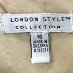 London Style Collection Layered Pleated Cocktail Dress Mother of Bride 16 Beige Tan Photo 5