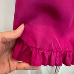 Anthropologie  Maeve Barbie Hot Pink 100% Silk Strapless Ruffle Lace Dress Size 6 Photo 6