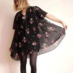 ZARA Black Floral Pleated Romper Playsuit Mini Dress Bohemian SZ S Photo 2