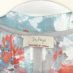 Wrap London Resortwear Summer Open Front Watercolor Floral Kimono Cardigan 8/10 Blue Photo 1