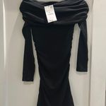 ZARA  Bodycon Off-The-Shoulder Black Dress Photo 0