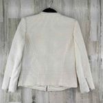 Joie  Zip Front Jacket Medium White Waffle Knit Pockets Cotton Blend Zip Cuffs Photo 5