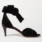 Chloé Chloe • Chris Bow Sandals heels black velvet ankle tie patent leather open toe Photo 1