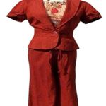 Cache  Rust 100% Raw Silk Removable Self Belt Crop Pant New NWT Linen Feel $108 Photo 10