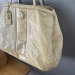 Coach Two tone  and white Op Art Patent Leather Kisslock Tote Photo 4