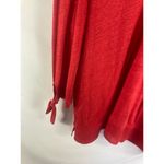 Sanctuary Red Linen Mixed Media Tie Sleeve Blouse Size Medium Photo 1
