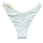 Aerie New AE Resort Classic White Bikini Bottom Textured Cheeky Swim Sz Small Photo 3
